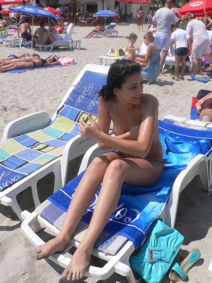 Adorable lena at italian beach