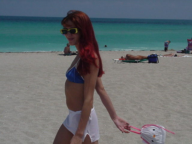 Redhead on a nude beach 