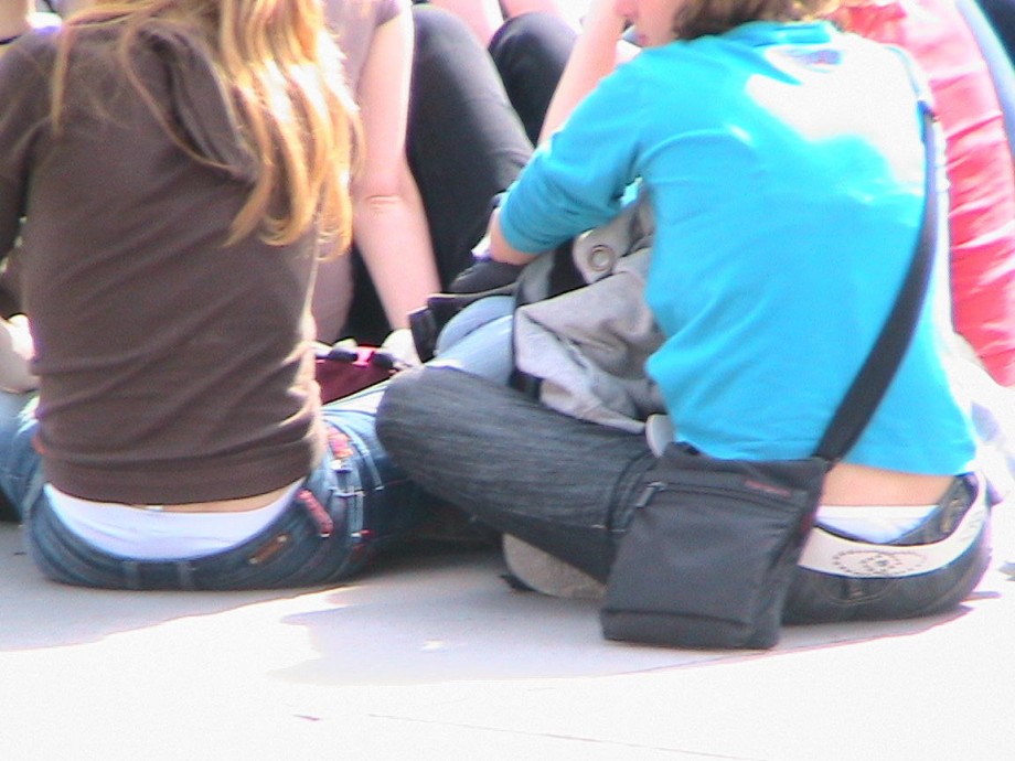 Candid voyeur teens outdoor street pics