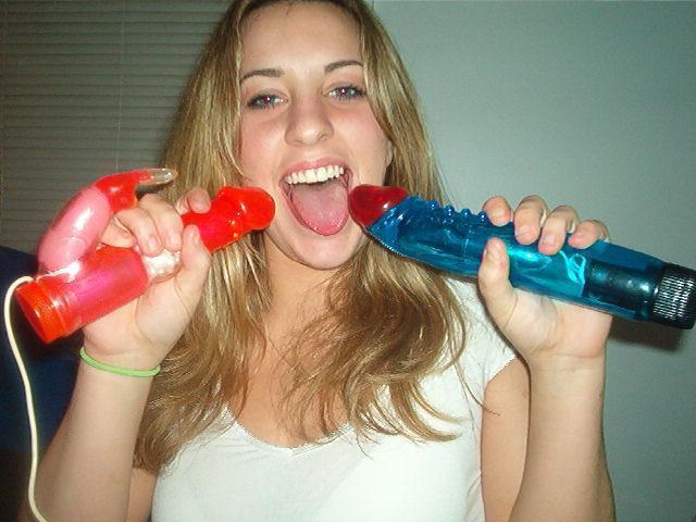 Amateur girls showing off their toys 