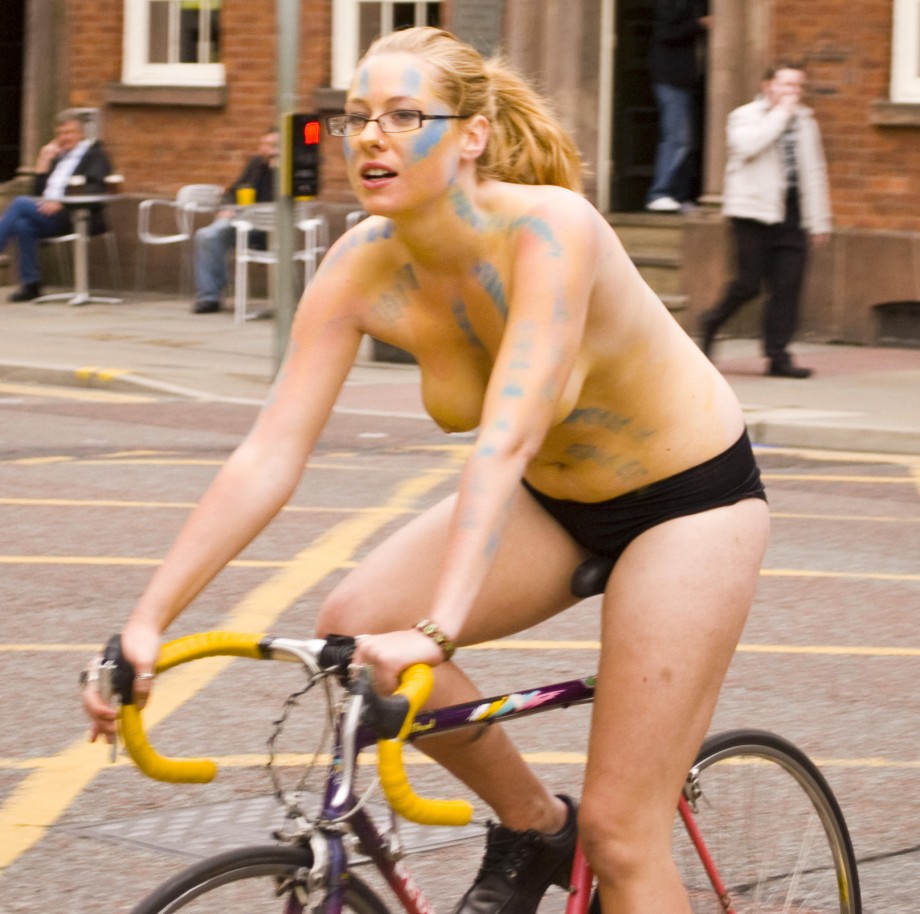 Nude on bicycle in public 95 