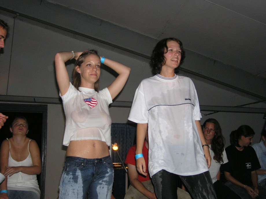 College initiations - wet t-shirt competition