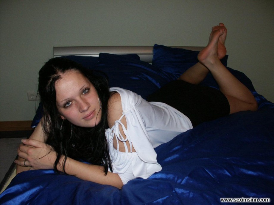 Nice ex girl chantal on blue bed 