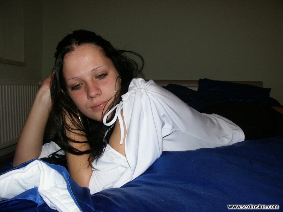 Nice ex girl chantal on blue bed 