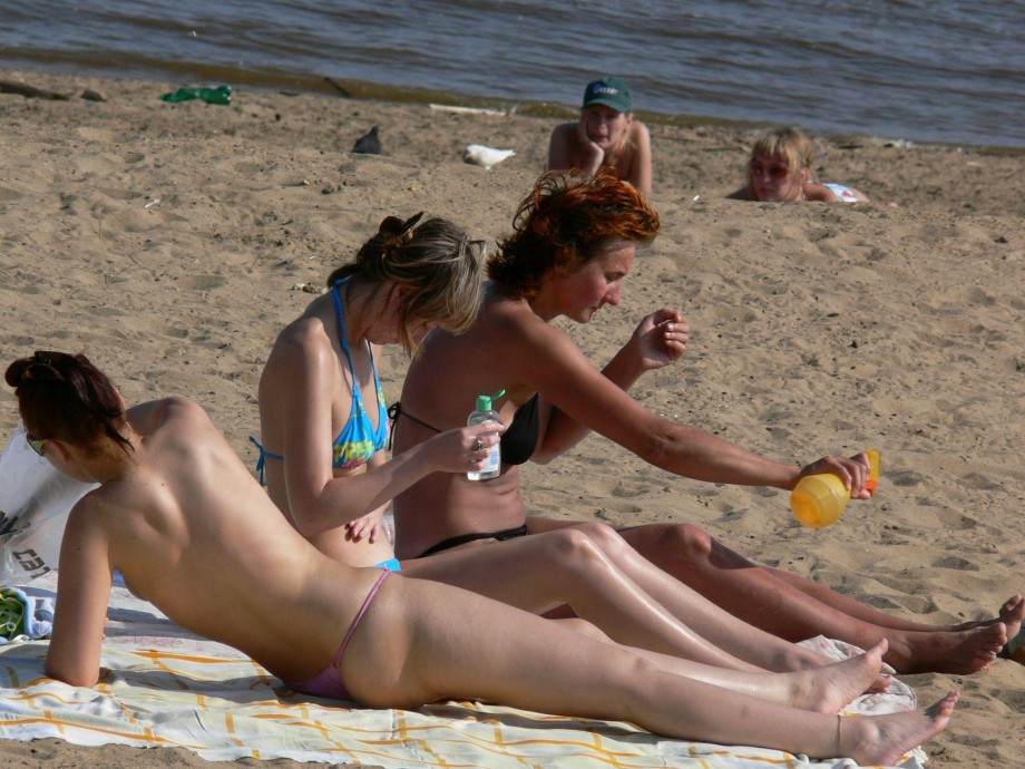 Spying on topless russian beach hottie