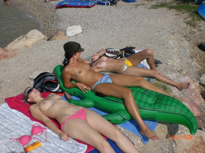 Czech girls topless on the beach