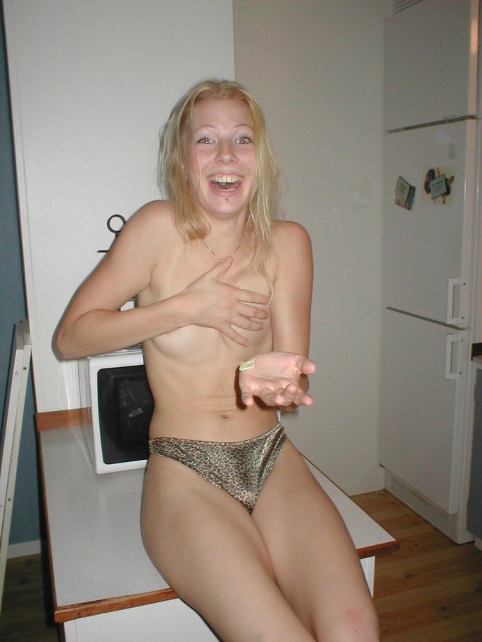 Blonde girlfriend strips