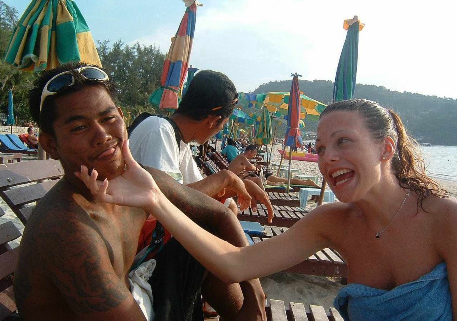 Two girls on vacation in thailand 