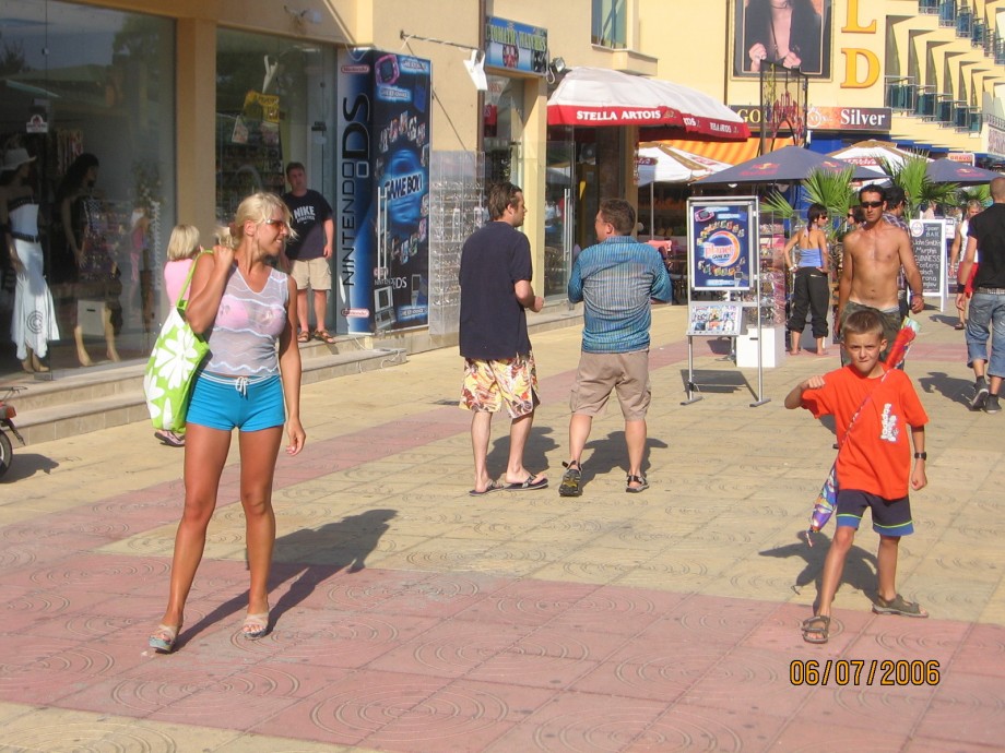 Blond polish girl on beach holiday