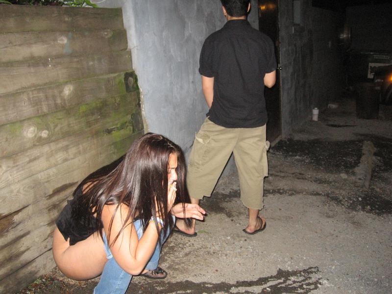 Funny amateurs girl peeing - pissing in public 05