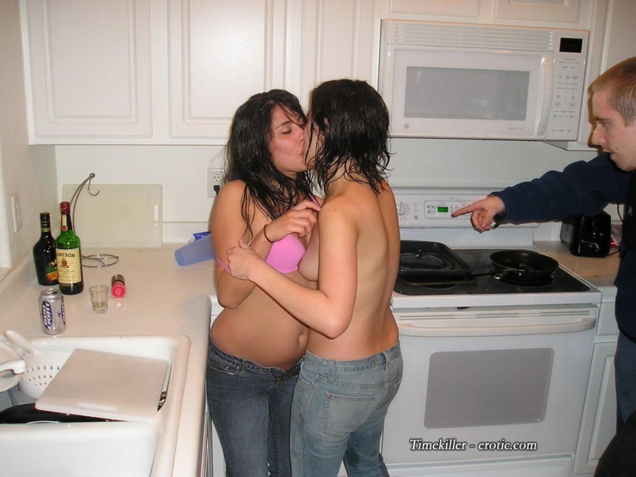 Young drunk girls at student party 29