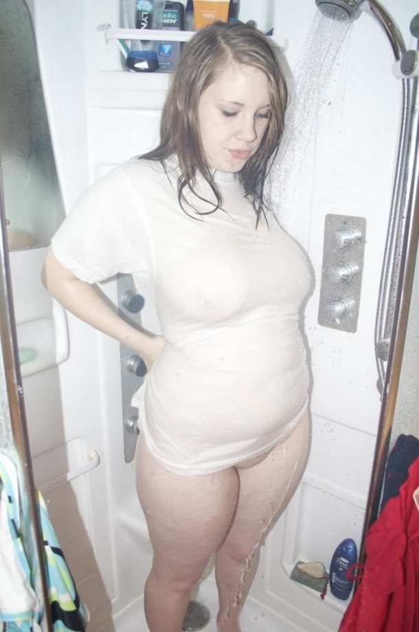 Bernadette shower blow job wet t shirt