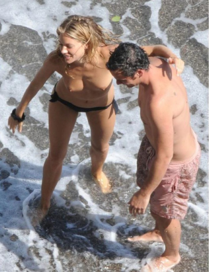 Celeb - sienna miller topless at the beach