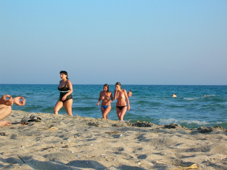 Russian and ukrainian girls on beach kazantip