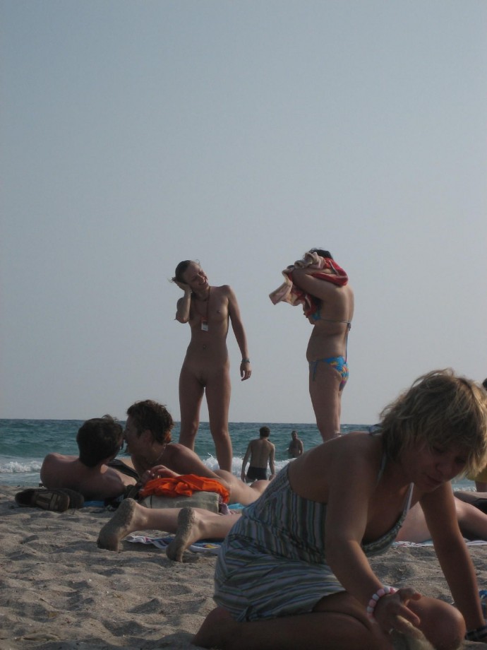 Russian and ukrainian girls on beach kazantip