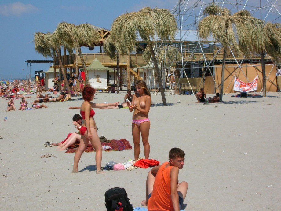 Russian and ukrainian girls on beach kazantip