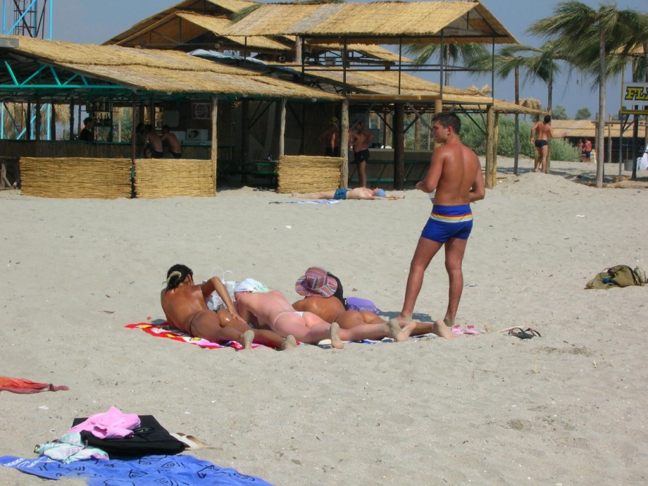 Russian and ukrainian girls on beach kazantip