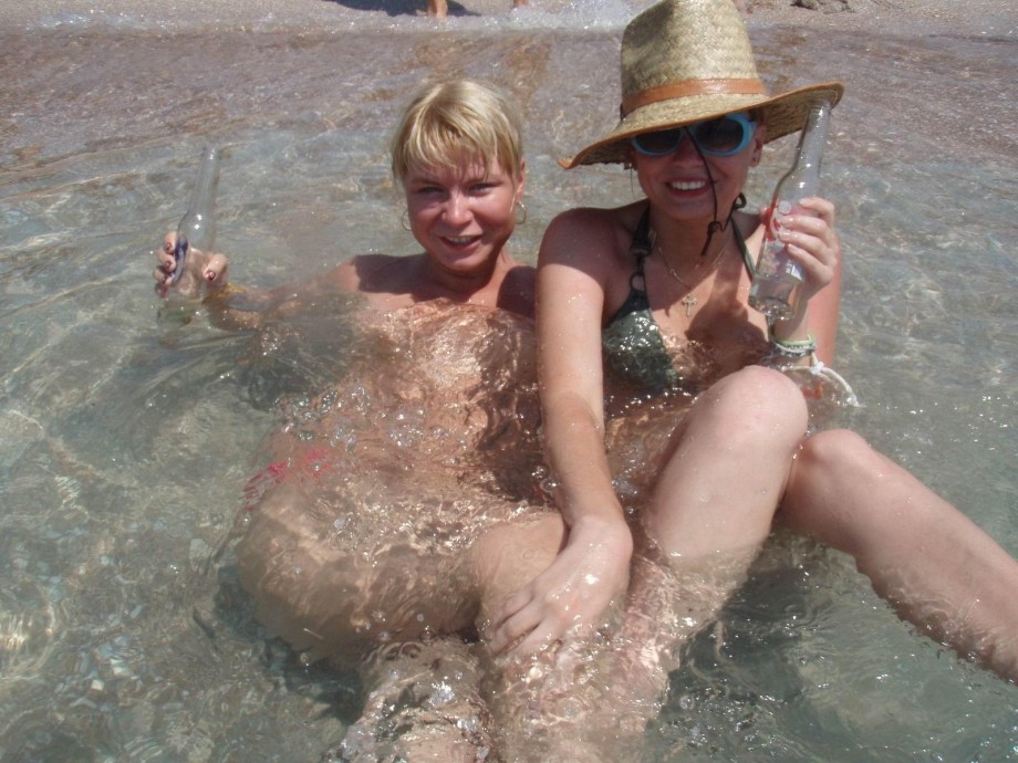 Russian and ukrainian girls on beach kazantip