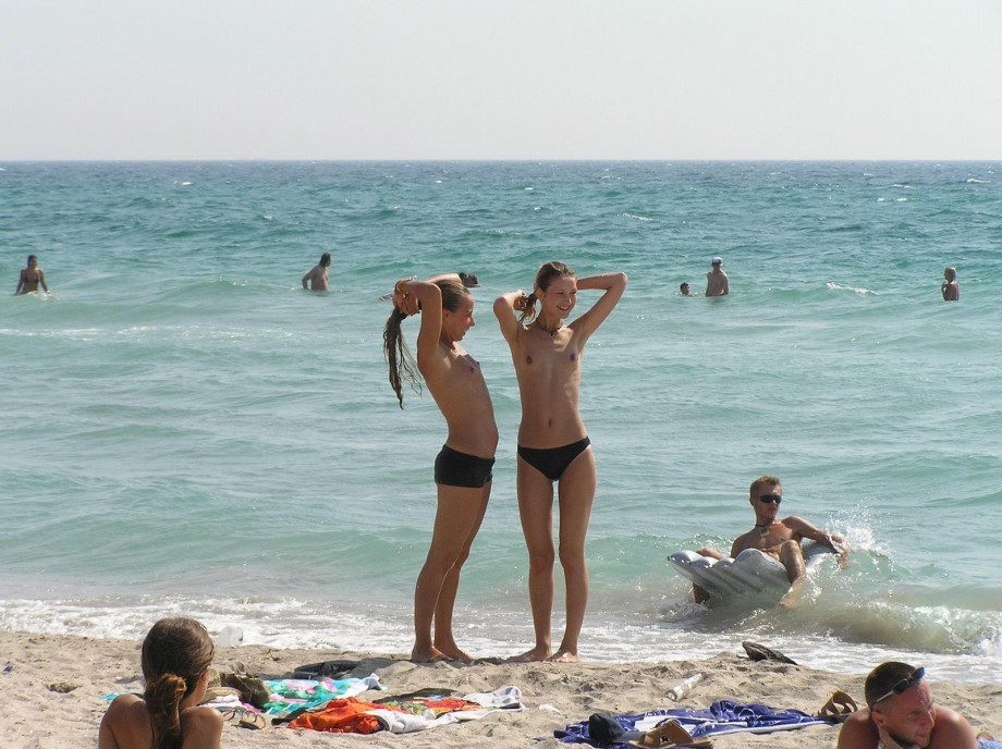 Russian and ukrainian girls on beach kazantip