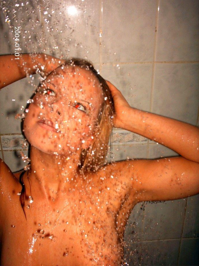 Naked shower teen