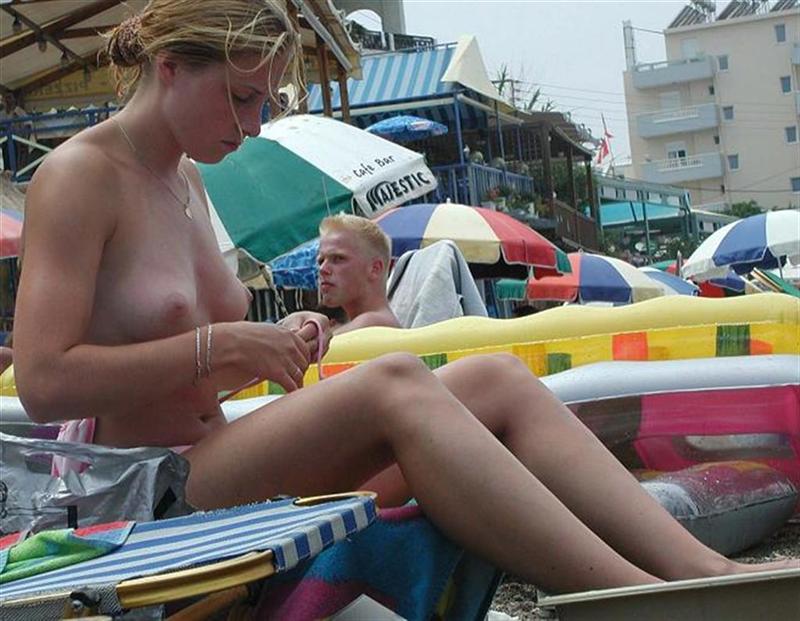 Amateurs on the topless beach