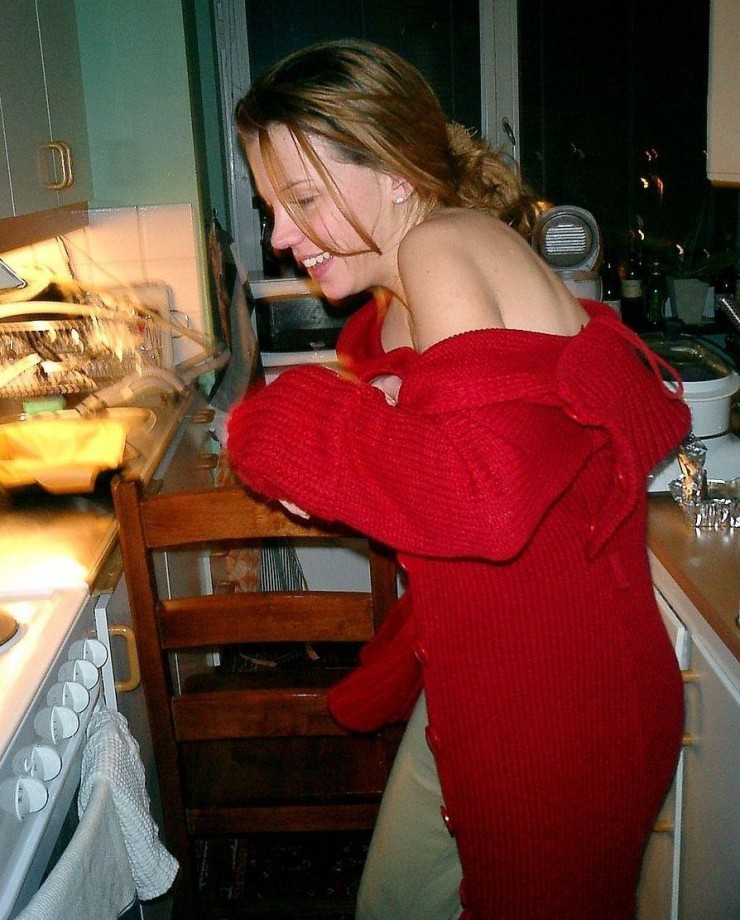 Young wife doing housework 