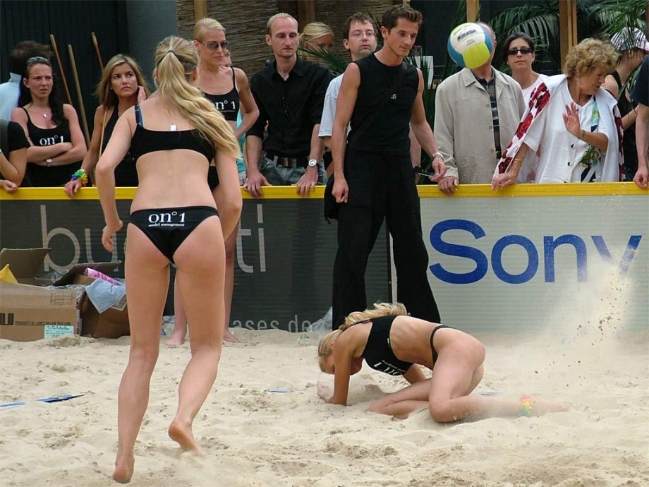 Hot sexy beach volleyball girls in bikinis