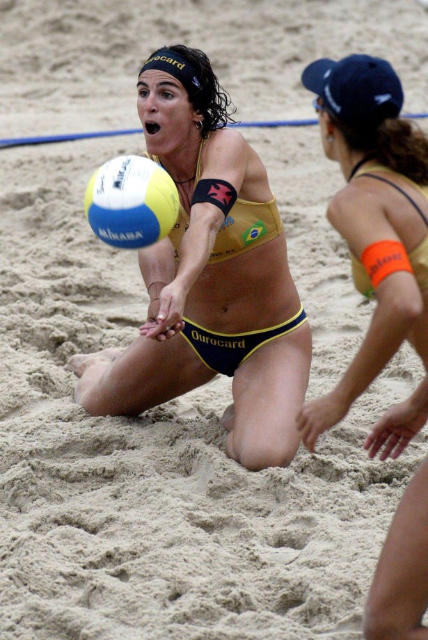 Hot sexy beach volleyball girls in bikinis