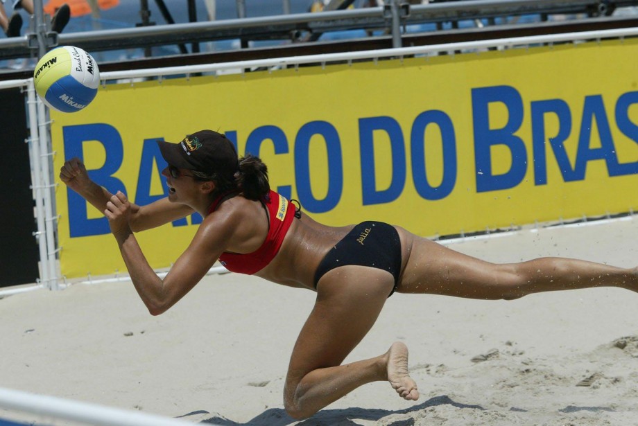 Hot sexy beach volleyball girls in bikinis