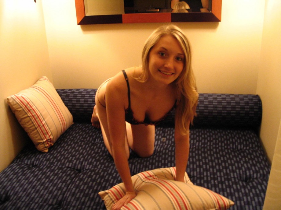 Blonde teen at home 