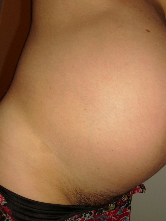 Amateur beauty pregnant  wife