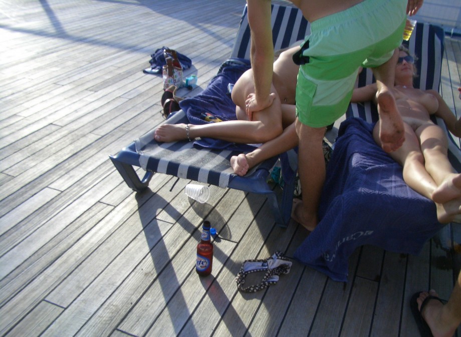 Nude girls on the boat