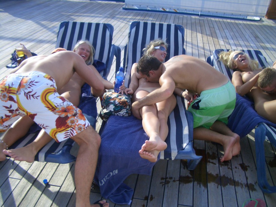 Nude girls on the boat