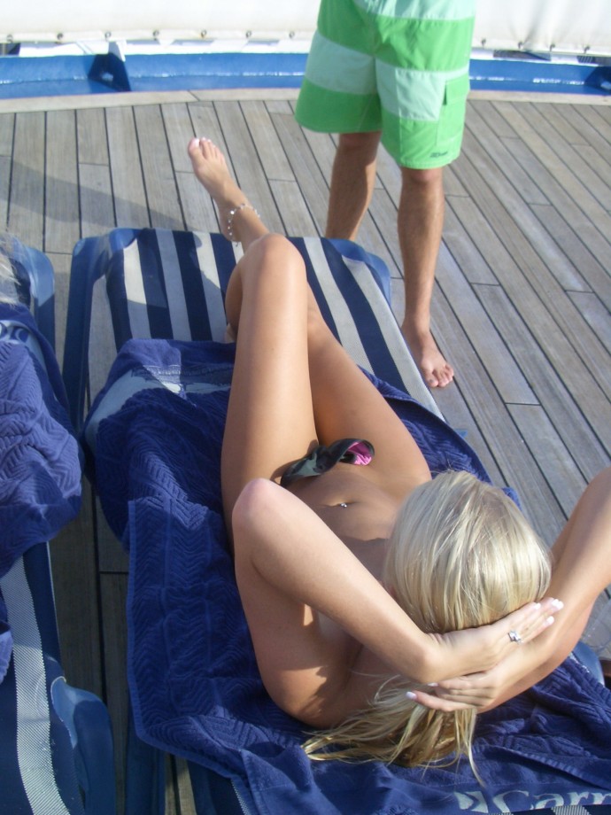 Nude girls on the boat