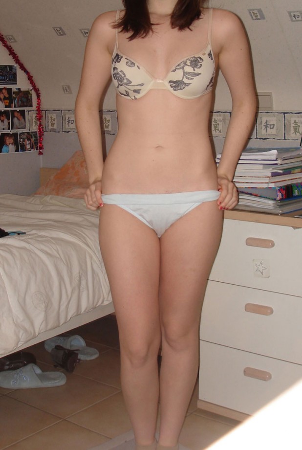 Girlfriend in underwear and naked