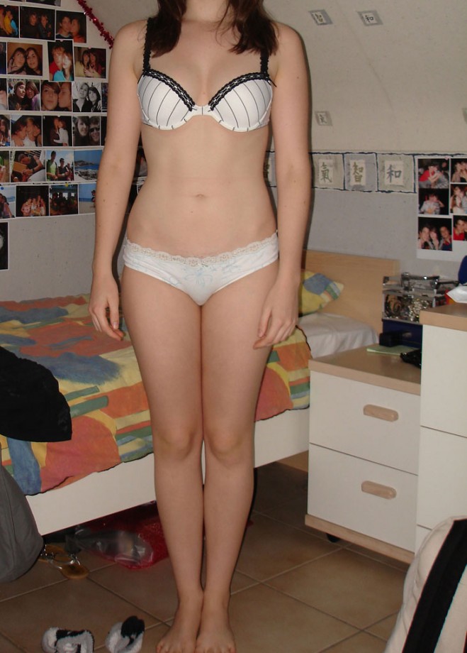 Girlfriend in underwear and naked