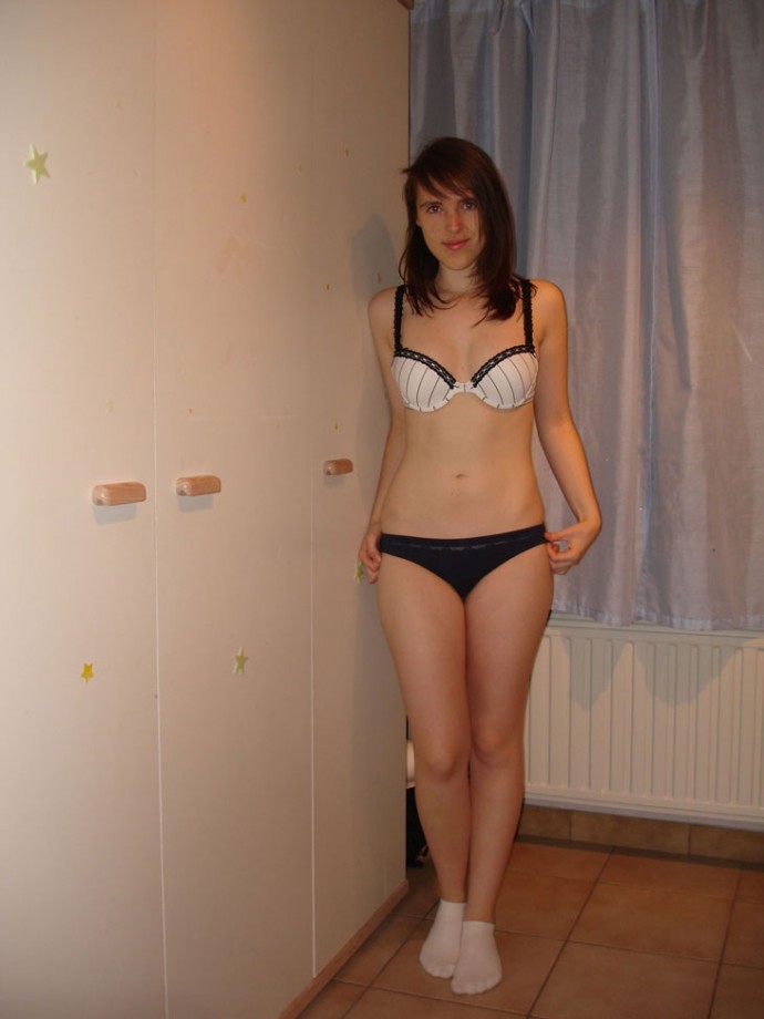 Girlfriend in underwear and naked