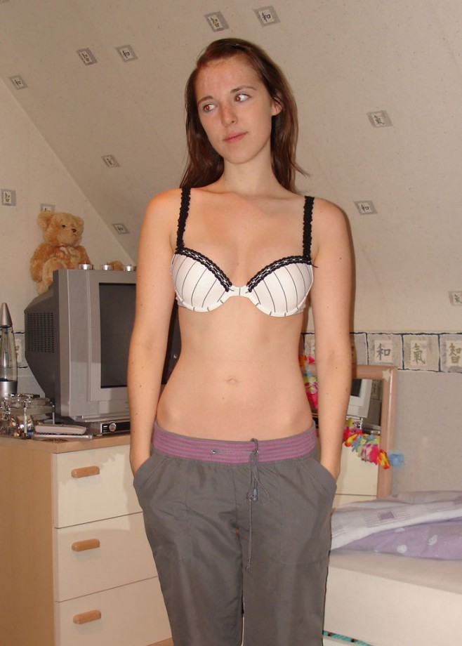 Girlfriend in underwear and naked