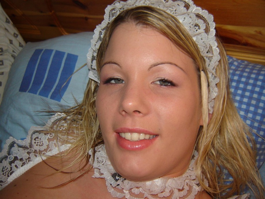 Norwegian girl posing as maid