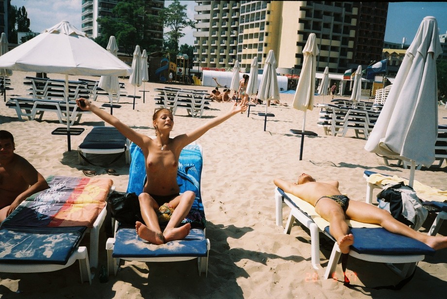 Topless vacation on the beach