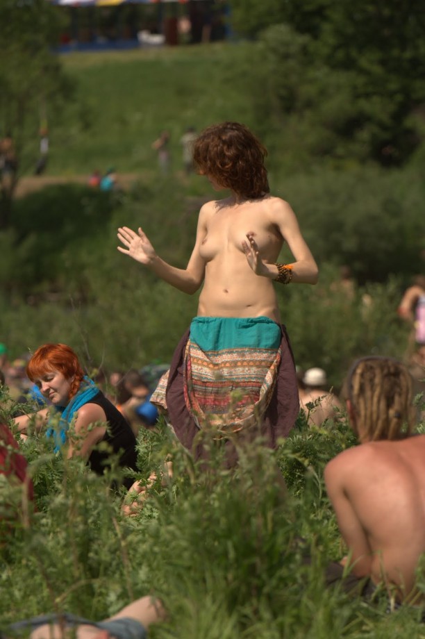 Naked russian girls at a music festival