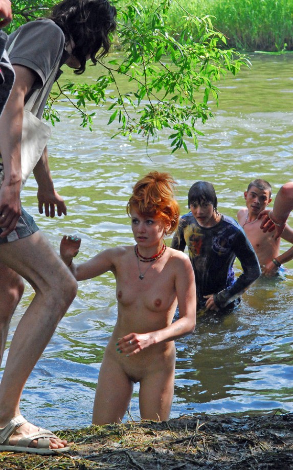 Naked russian girls at a music festival