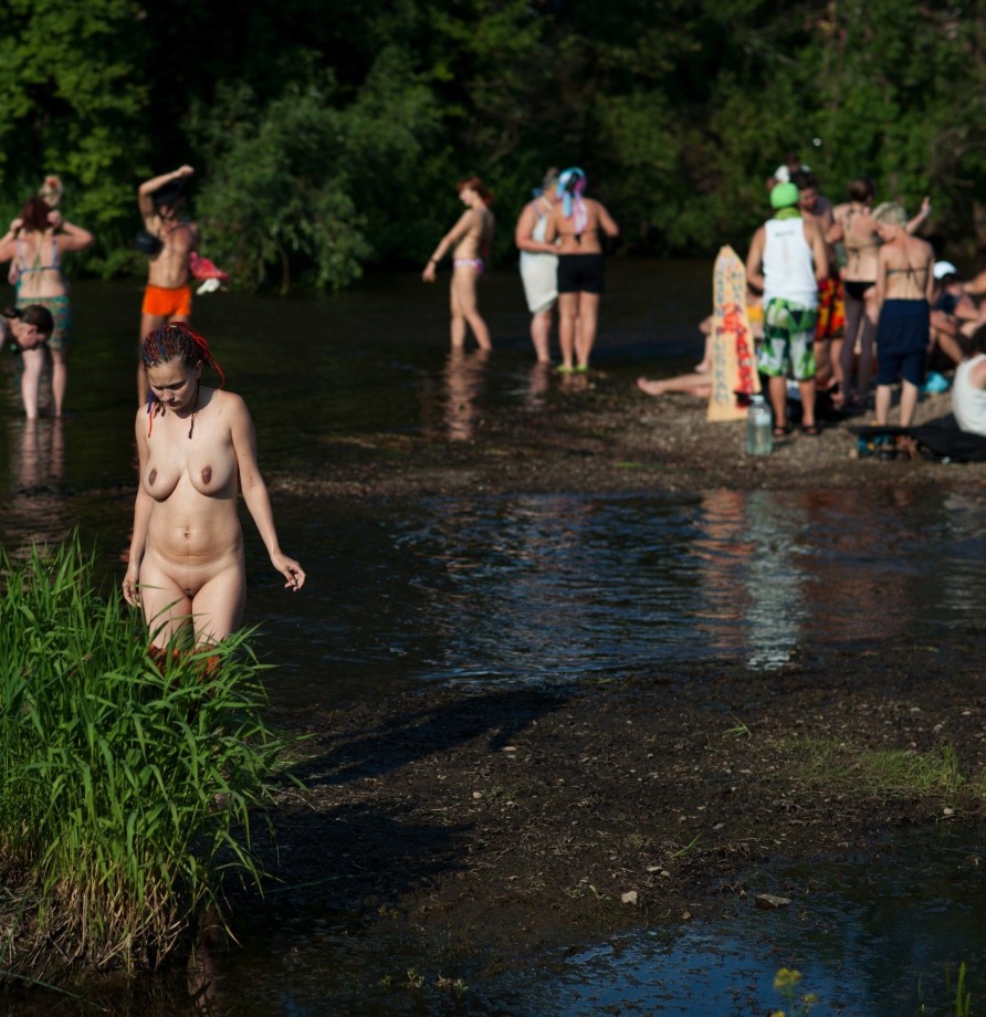 Naked russian girls at a music festival