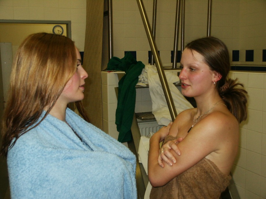 Lesbian girls in sauna