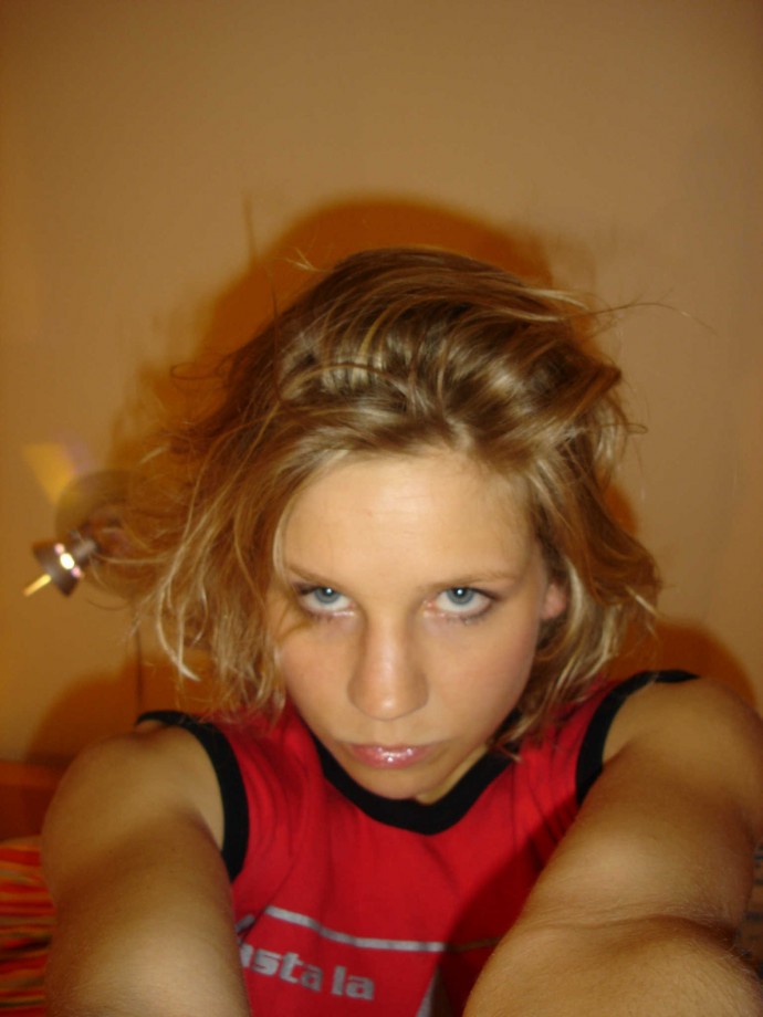 Selfshots - amateur teen in undewear on the bed