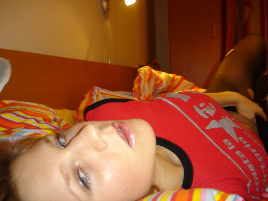 Selfshots - amateur teen in undewear on the bed