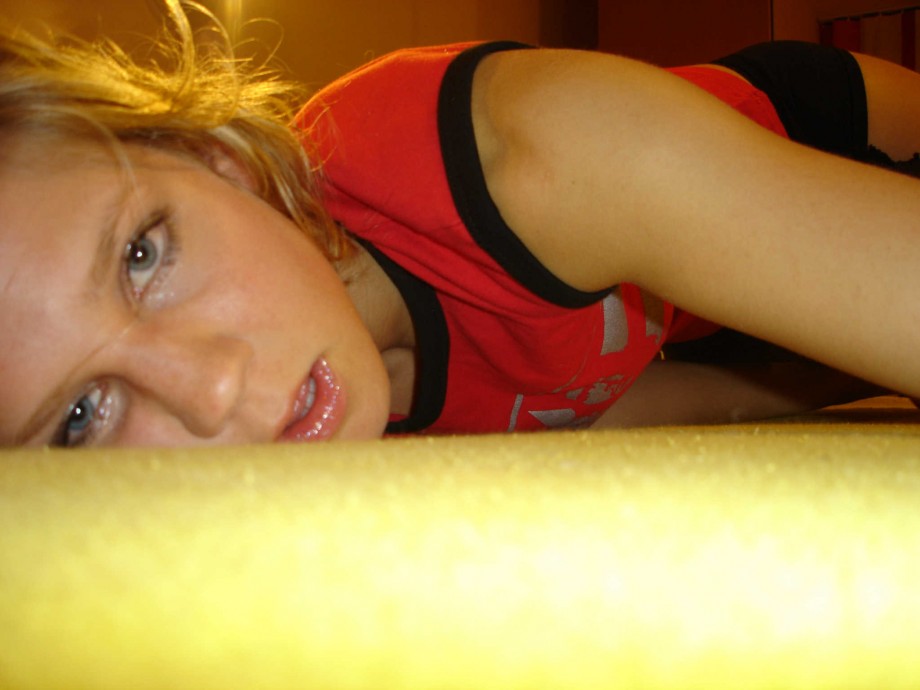 Selfshots - amateur teen in undewear on the bed