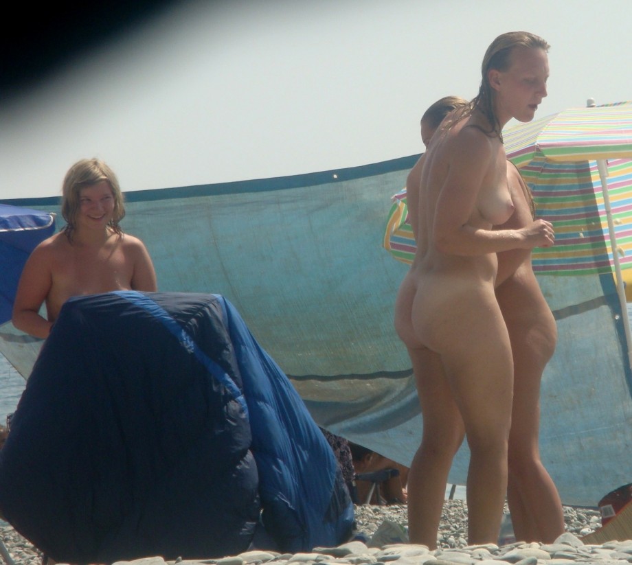 Trio of hot german teens naked on the beach