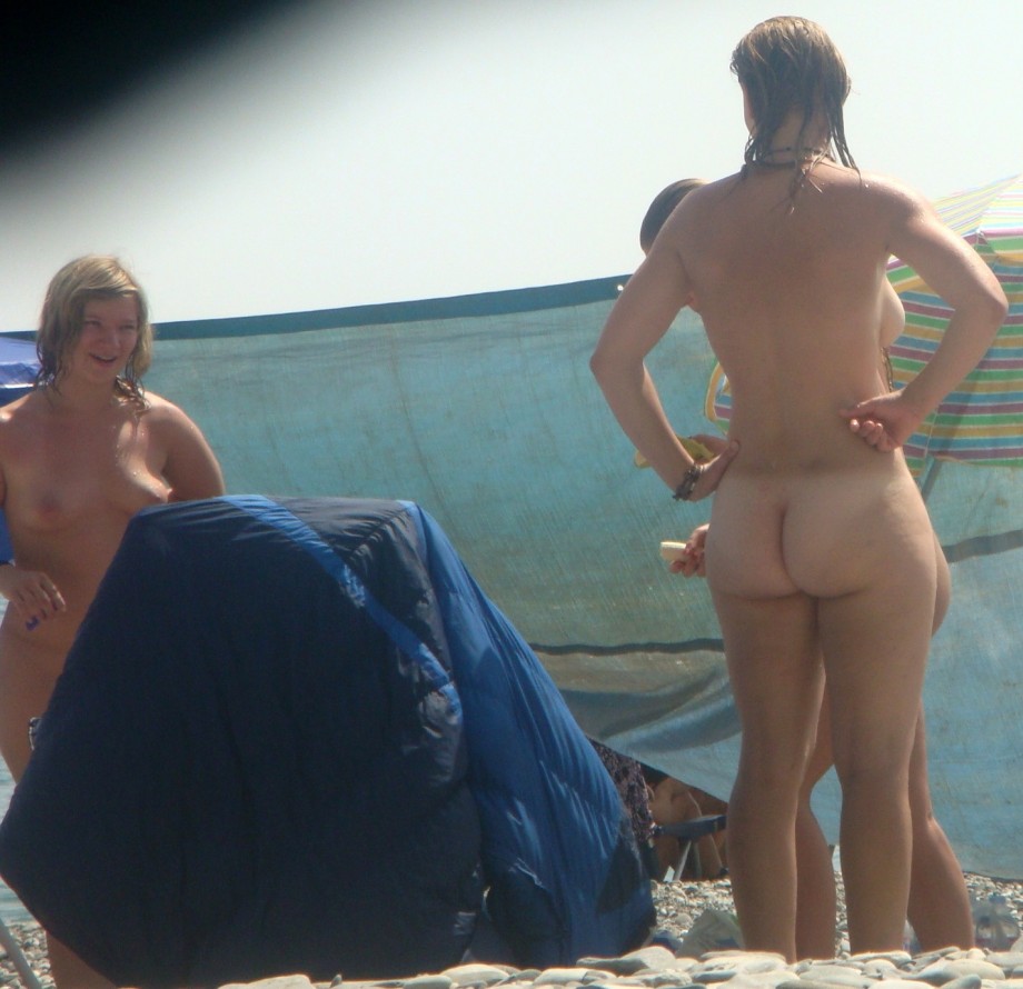 Trio of hot german teens naked on the beach