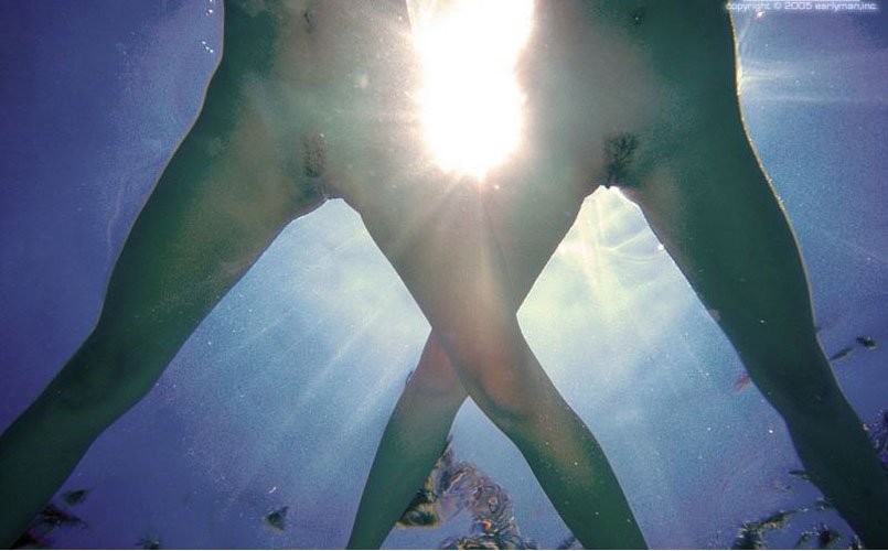 Naked girls underwater